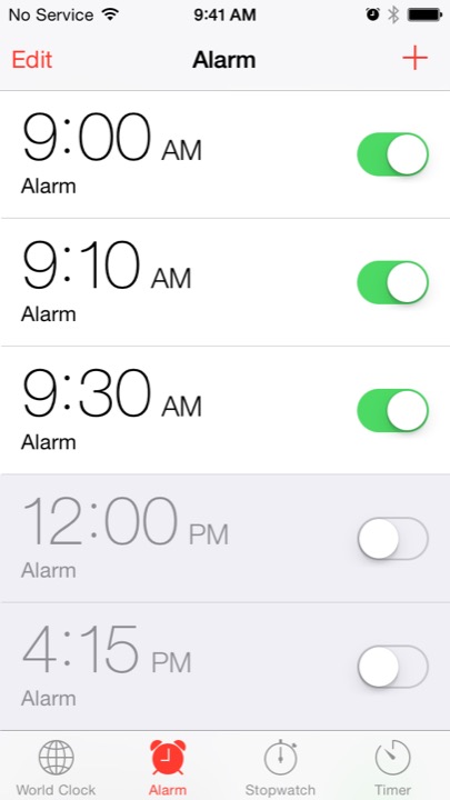 Clock Alarms on iPhone 5S + iPhone 5C running iOS 7.1.1