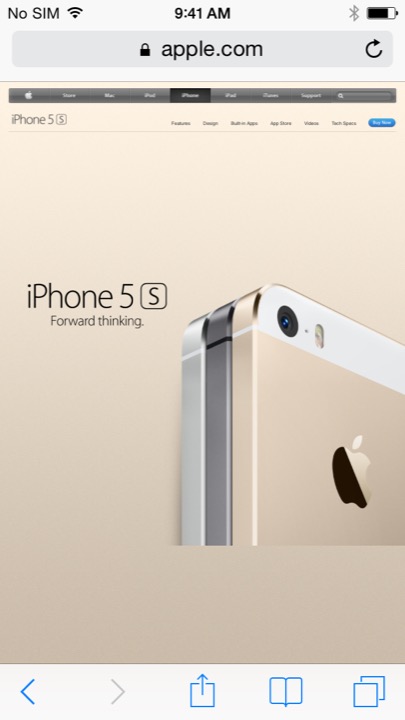 Safari Phone 5S on iPhone 5S + iPhone 5C running iOS 7.1.1