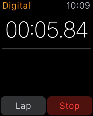 Stopwatch Digital Active on Apple Watch (1st generation) 42mm running watchOS 1.0.1