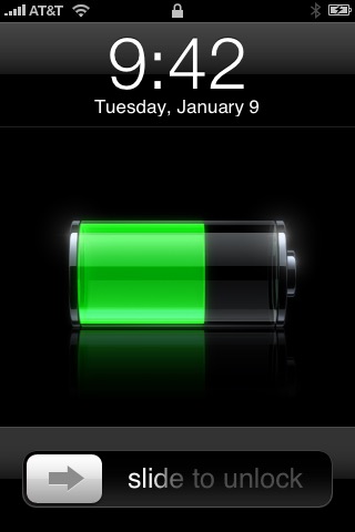 Charging on iPhone (1st generation) running iPhone OS 1.0
