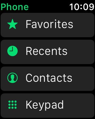 Phone on Apple Watch Series 3 (42mm) running watchOS 4.3.1