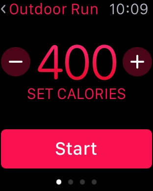 Workout Set Goal on Apple Watch (1st generation) 42mm running watchOS 1.0.1