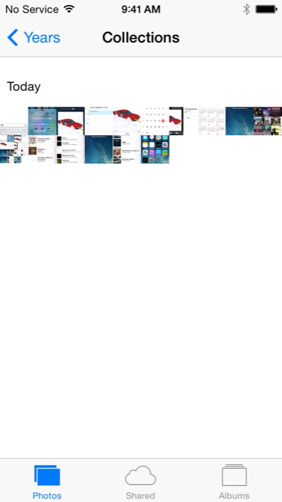 Photos Collections on iPhone 5S + iPhone 5C running iOS 7.1.1