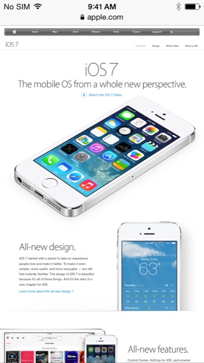 Safari iOS 7 Compact Nav on iPhone 5S + iPhone 5C running iOS 7.1.1