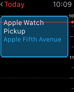 Calendar Today on Apple Watch (1st generation) 42mm running watchOS 1.0.1
