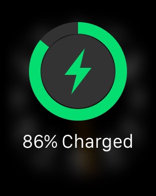 Charging on Apple Watch (1st generation) 42mm running watchOS 1.0.1
