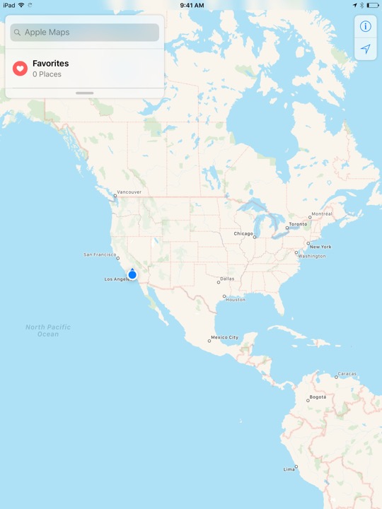 Maps USA on iPad (5th generation) + iPad mini 4 running iOS 10.3.3