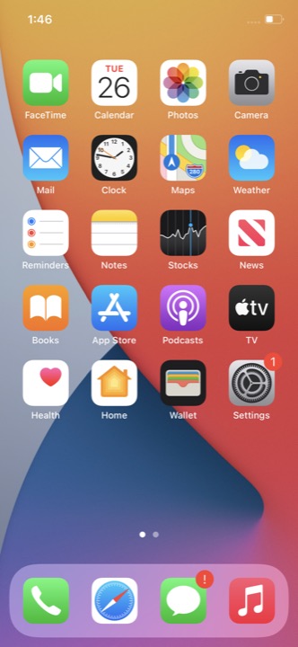 Home Screen Light on iPhone 12 + iPhone 12 Pro running iOS 14