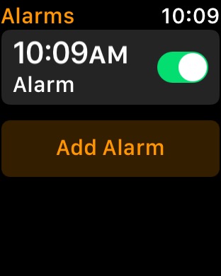 Alarms on Apple Watch Series 3 (42mm) running watchOS 4.3.1