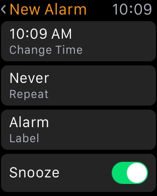 Alarm New on Apple Watch (1st generation) 42mm running watchOS 1.0.1