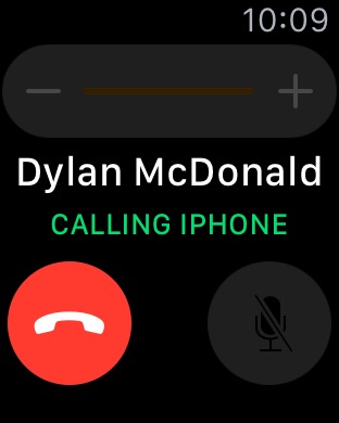 Phone Calling on Apple Watch (1st generation) 42mm running watchOS 1.0.1