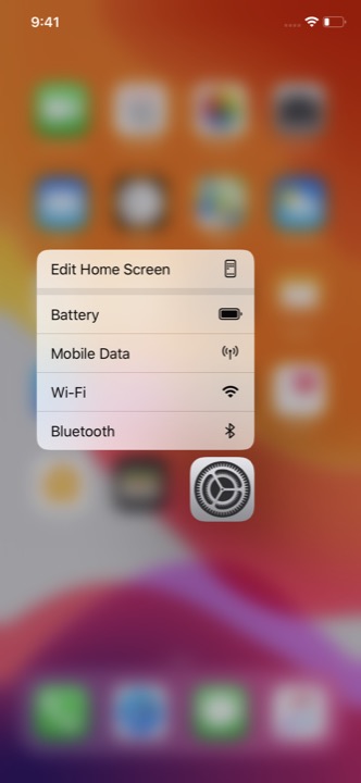 Haptic Touch on iPhone 11 running iOS 13.5.1