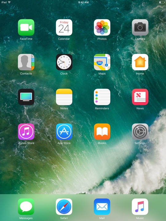 Home Screen Portrait on iPad (5th generation) + iPad mini 4 running iOS 10.3.3