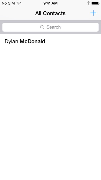Contacts on iPhone 5S + iPhone 5C running iOS 7.1.1