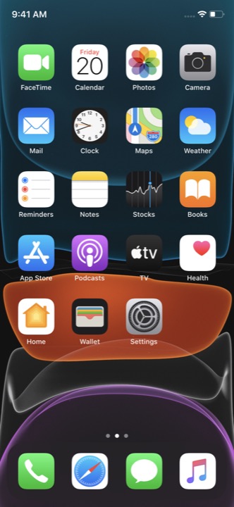 Home Screen Dark on iPhone 11 running iOS 13.5.1