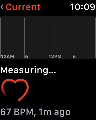 Heart Rate Detail on Apple Watch Series 3 (42mm) running watchOS 4.3.1