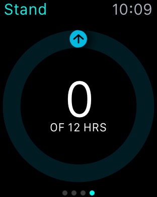 Activity Stand Ring on Apple Watch (1st generation) 42mm running watchOS 1.0.1