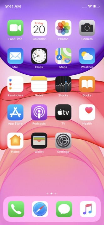 Home Screen Light on iPhone 11 running iOS 13.5.1