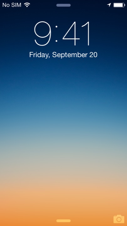 Blue Gradient Lock Screen on iPhone 5S + iPhone 5C running iOS 7.1.1