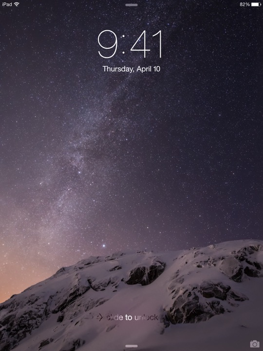 Lock Screen Portrait on iPad Air 2 + iPad mini 3 running iOS 8.0