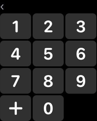 Phone Keypad on Apple Watch Series 3 (42mm) running watchOS 4.3.1