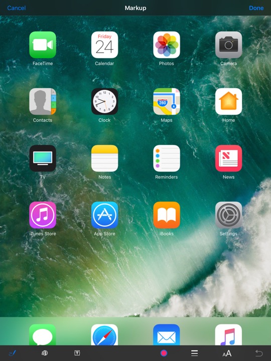 Photos Markup on iPad (5th generation) + iPad mini 4 running iOS 10.3.3