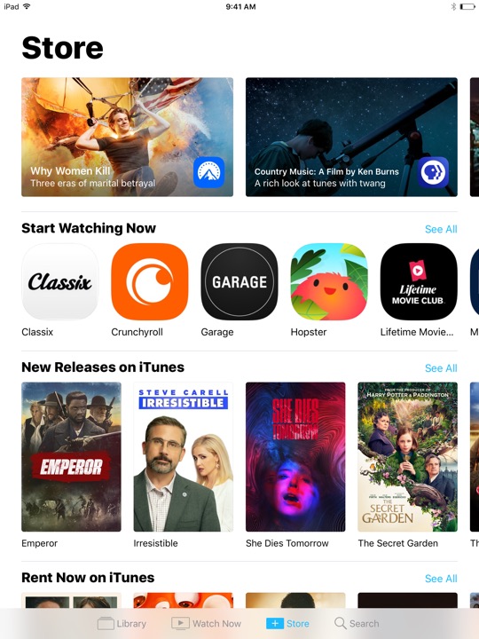 TV Store on iPad (5th generation) + iPad mini 4 running iOS 10.3.3