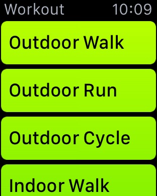 Workout on Apple Watch (1st generation) 42mm running watchOS 1.0.1