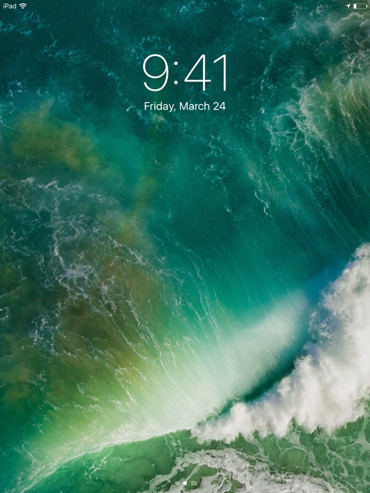 Lock Screen Portrait on iPad (5th generation) + iPad mini 4 running iOS 10.3.3