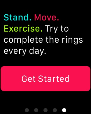 Activity Setup Summary on Apple Watch (1st generation) 42mm running watchOS 1.0.1