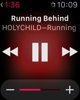 Music Now Playing on Apple Watch (1st generation) 42mm running watchOS 1.0.1