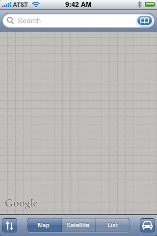 Maps on iPhone (1st generation) running iPhone OS 1.0
