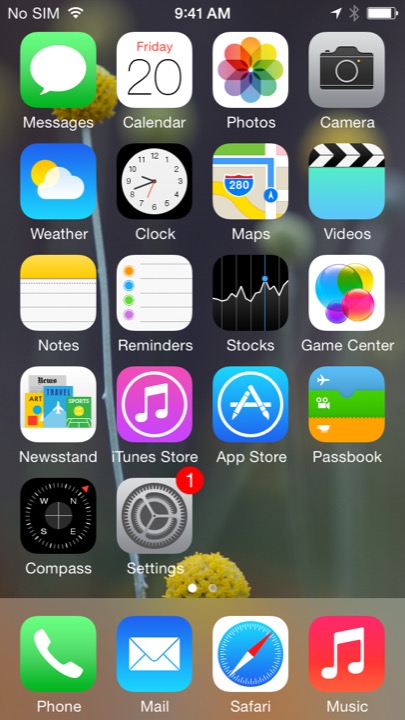 Craspedia Home Screen on iPhone 5S + iPhone 5C running iOS 7.1.1
