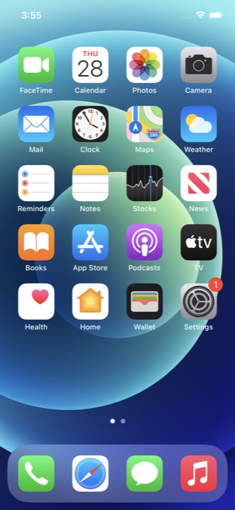 Home Screen Light on iPhone 12 + iPhone 12 Pro running iOS 14
