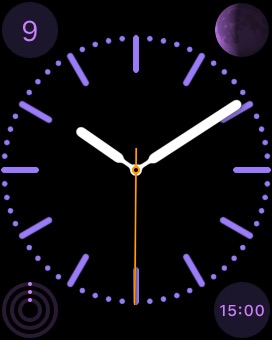 Color Purple on Apple Watch (1st generation) 38mm running watchOS 1.0.1