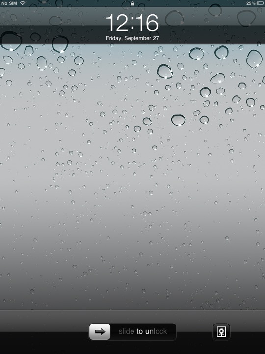 Lock Screen Portrait on iPad 2 running iOS 4.3.2