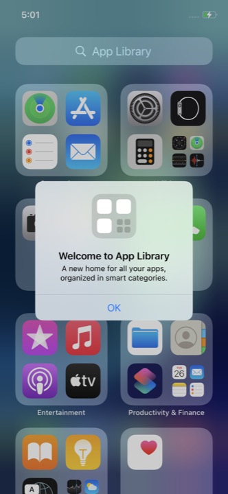 App Library on iPhone 12 + iPhone 12 Pro running iOS 14