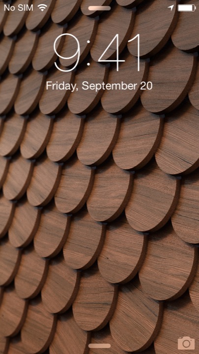 Wood Panels Lock Screen on iPhone 5S + iPhone 5C running iOS 7.1.1