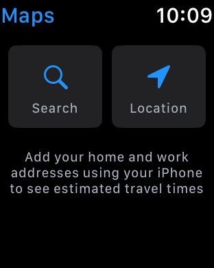Maps on Apple Watch Series 3 (42mm) running watchOS 4.3.1