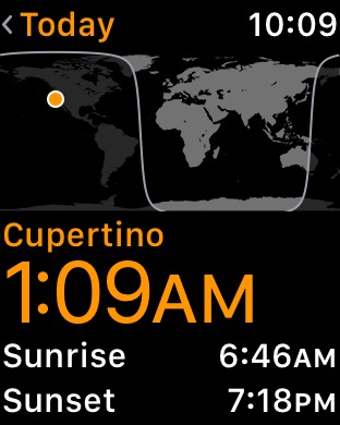 World Clock Detail 2 on Apple Watch Series 3 (42mm) running watchOS 4.3.1