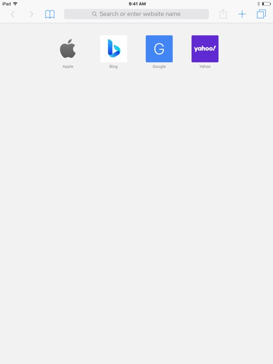 Safari Favorites on iPad (5th generation) + iPad mini 4 running iOS 10.3.3