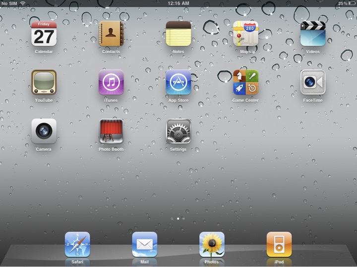 Home Landscape on iPad 2 running iOS 4.3.2