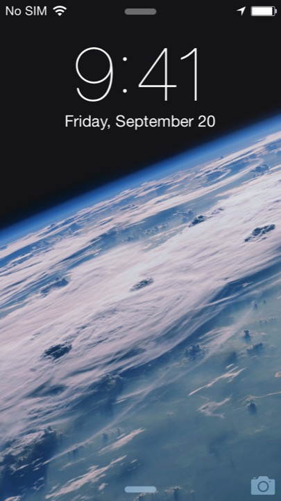 Earth Lock Screen on iPhone 5S + iPhone 5C running iOS 7.1.1