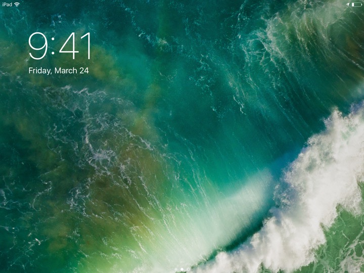 Lock Screen Landscape on iPad (5th generation) + iPad mini 4 running iOS 10.3.3