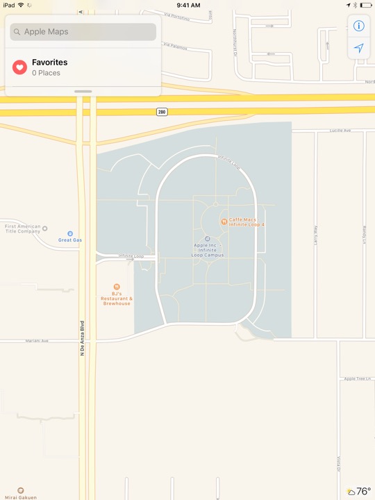 Maps Standard on iPad (5th generation) + iPad mini 4 running iOS 10.3.3