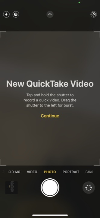 QuickTake Video on iPhone 12 + iPhone 12 Pro running iOS 14