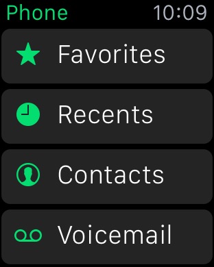 Phone on Apple Watch (1st generation) 42mm running watchOS 1.0.1