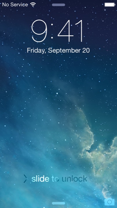Lock Screen Slide to Unlock on iPhone 5S + iPhone 5C running iOS 7.1.1
