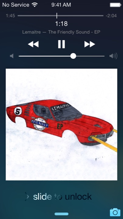 Lock Screen Now Playing on iPhone 5S + iPhone 5C running iOS 7.1.1