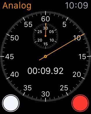 Stopwatch Analog Active on Apple Watch (1st generation) 42mm running watchOS 1.0.1